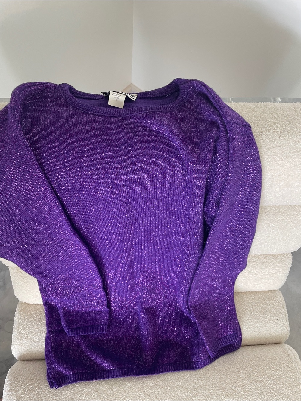 Vintage Carly Blake Purple Metallic Knit Women's Sweater